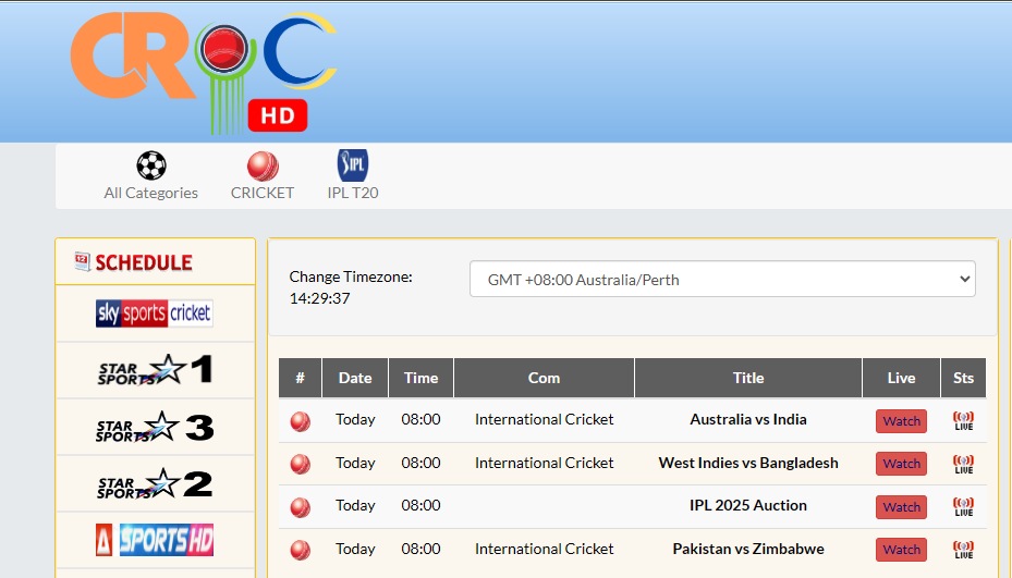 crichd tv 免費體育串流網站