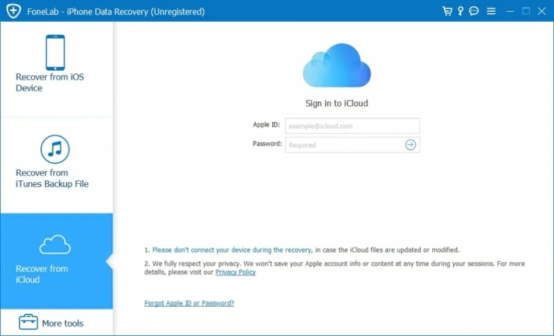 Appgeeker Icloud Sign in