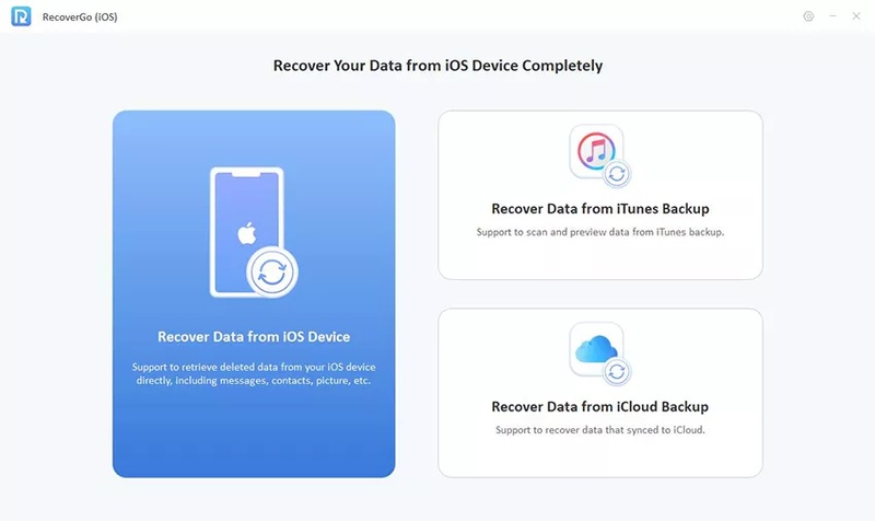 Itoolab Recovergo Home Screen