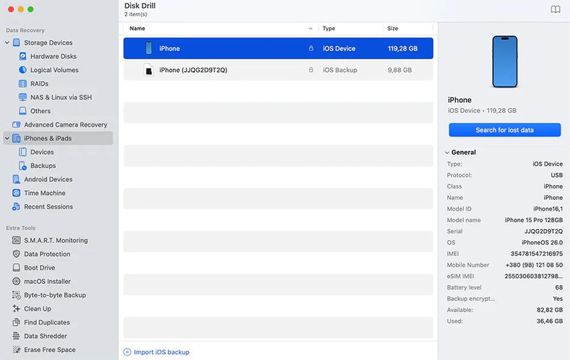 Selecting the Recovery Mode Before Scanning