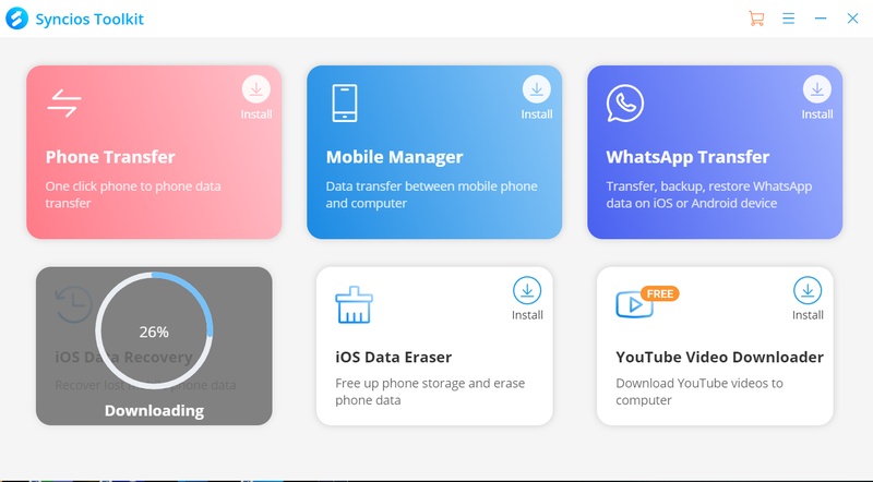 Syncios Data Recovery Software Interface