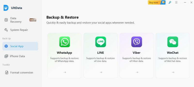Tenorshare Ultdata Social Apps Backup and Restore