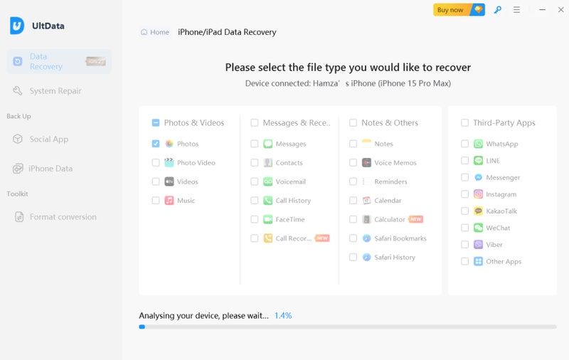 Ultdata Scanning Data Types and Beginning Analysis