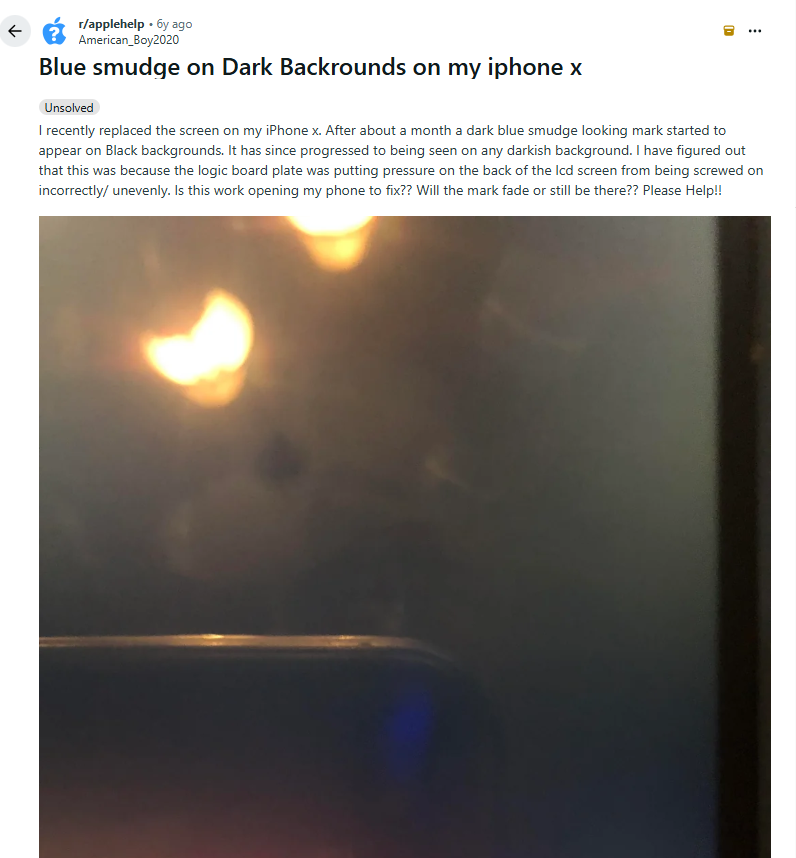 iphone-x-dark-blue-smudge-after-diy-repair