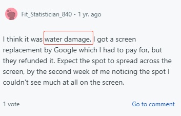 Rapid Display Spot Expansion from Damage