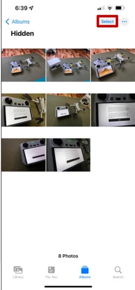 select the photo and unhide them