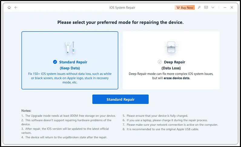 standard-repair-keep-data