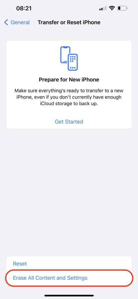 tap on the apps & data button