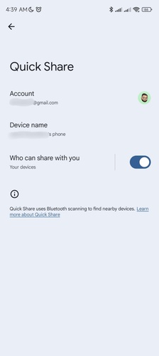 Blue Quick Share Link