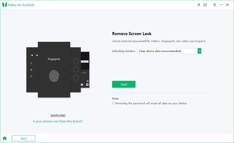 Clear Device Data and Confirm 1
