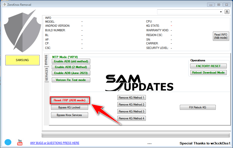 click reset frp for zeroknox removal