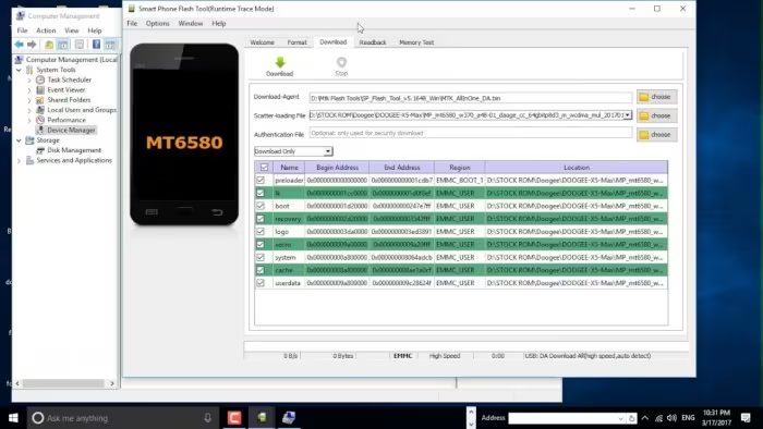Firmware flashing process