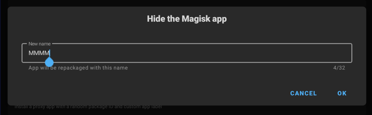 Magisk app renaming
