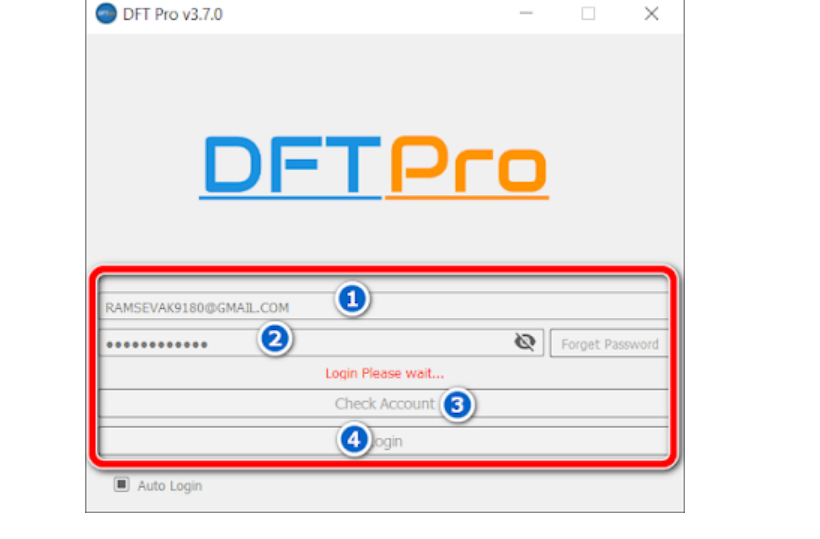 dft tool login interface