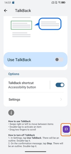Disable Talkback in Youtube Settings