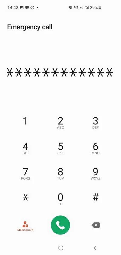 emergency call on samsung