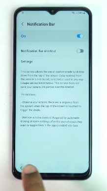 Enable Notification Bar in Accessibility Settings