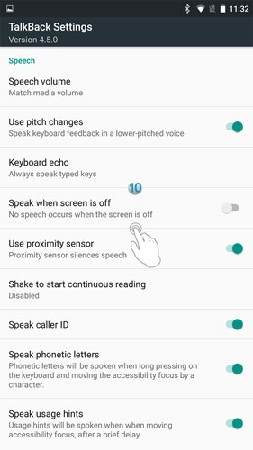 Enable Talkback Speak When Screen Off