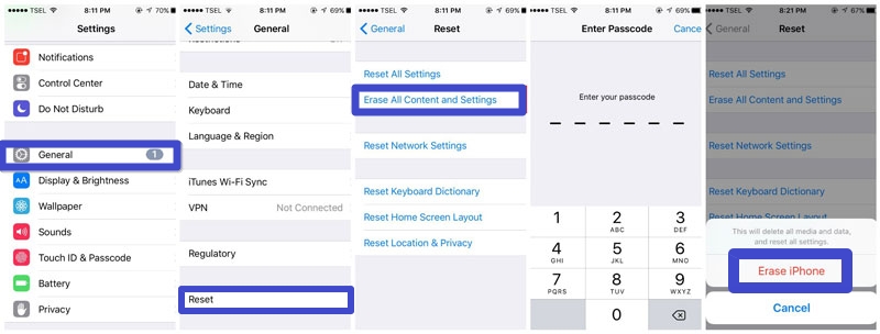 Erase phone data