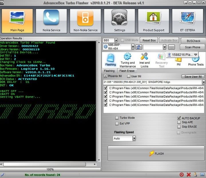 Flashage automatique du firmware après connexion du téléphone