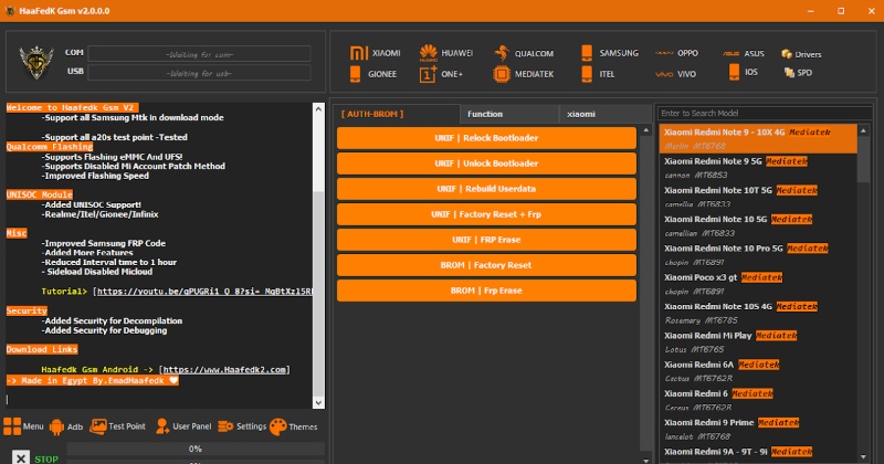 use haafedk gsm tool for frp bypass