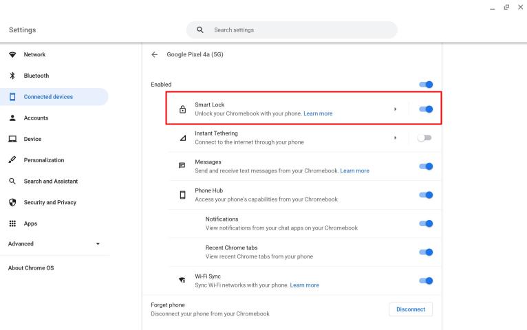 google smart lock on chromebook