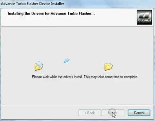 Installation des pilotes USB puis redémarrage