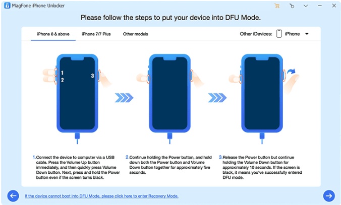 iphone into dfu mode magfone