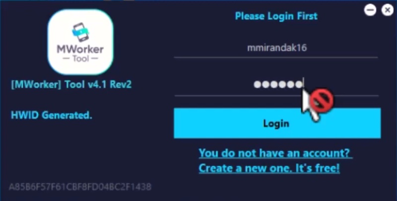 Login Mworker Tool
