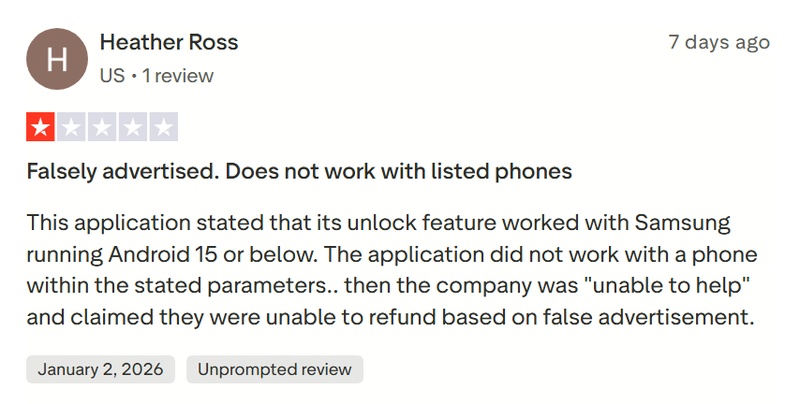 Mixed Trustpilot Reviews on Dr.fone Unlocking Tool