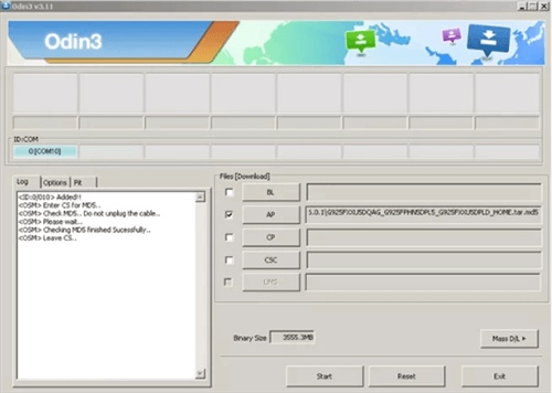 Odin Firmware File Loading Step