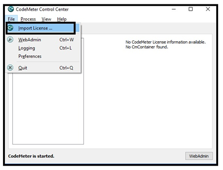 CodeMeter Control Center
