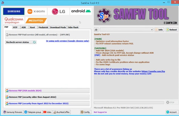 Open Samfw Tool Connect Samsung Phone