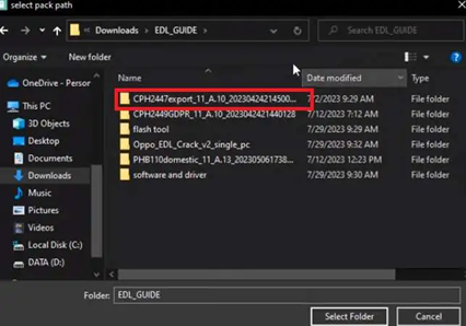 oplus flash Firmware Selection