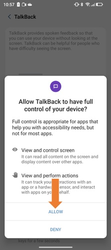 Press Home Thrice to Enable Talkback