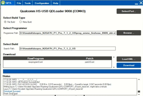 qualcomm qfil download success
