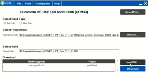 qualcomm qfil load xml