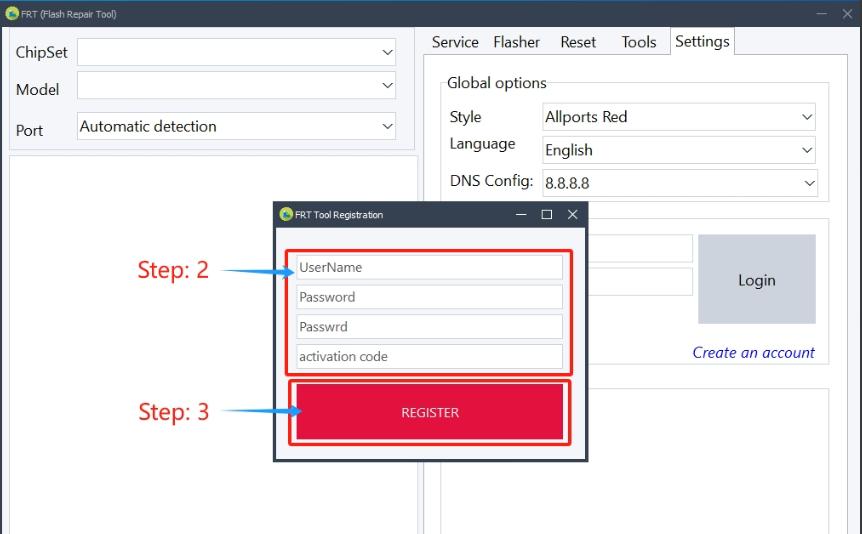 register frt tool
