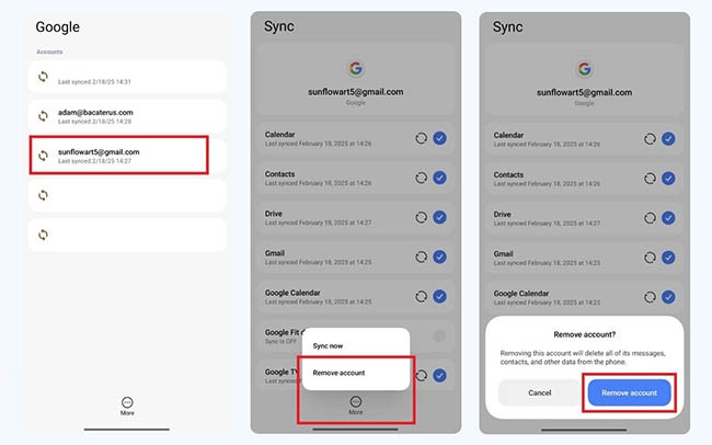 Remove a Google Account