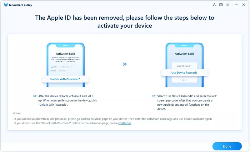 Remove Device Using Screen Passcode