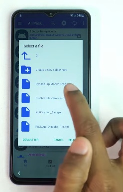 Select Downloads and Import Frp Bypass File 2