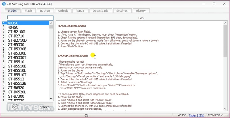 Select the Device Model