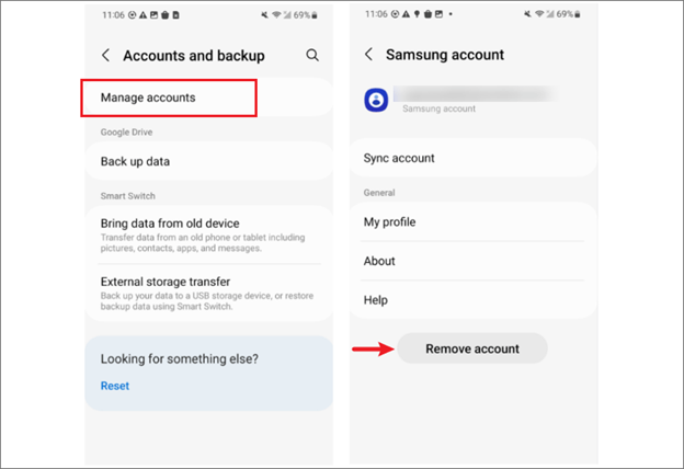 remove account