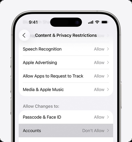 Allow Setting Changed from Don't Allow
