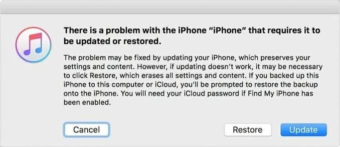 Choose Restore and Wait for Ios