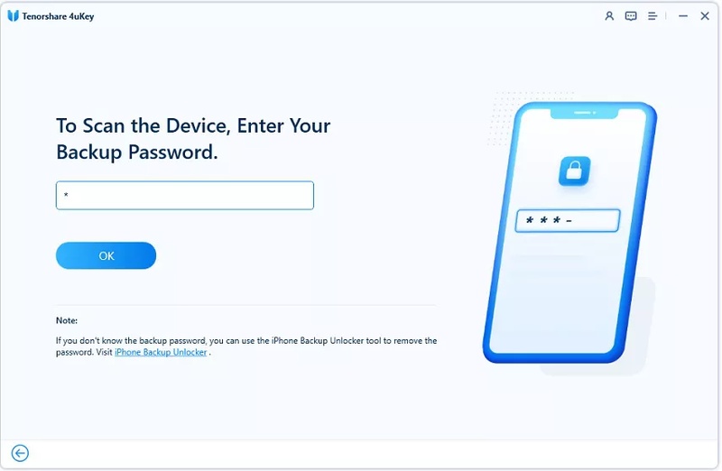 Click Start Scanning for Passwords