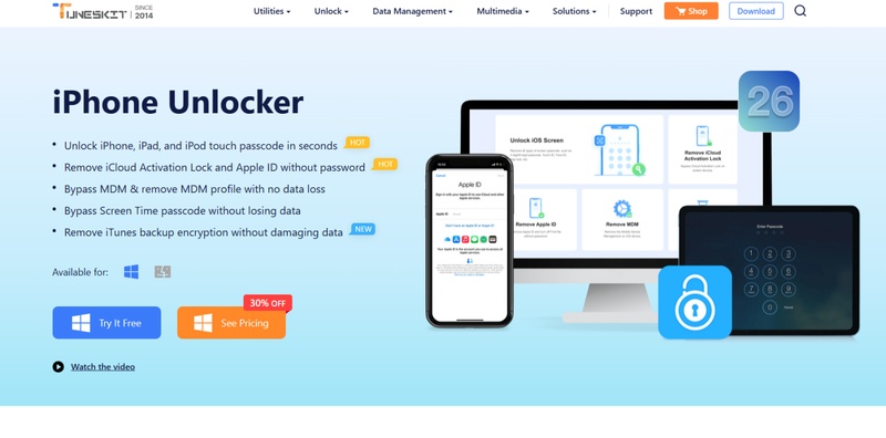 Cover Photo of Tuneskit Iphone Unlocker