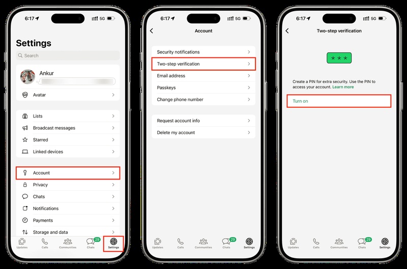 Enable Two Step Verification for Safety