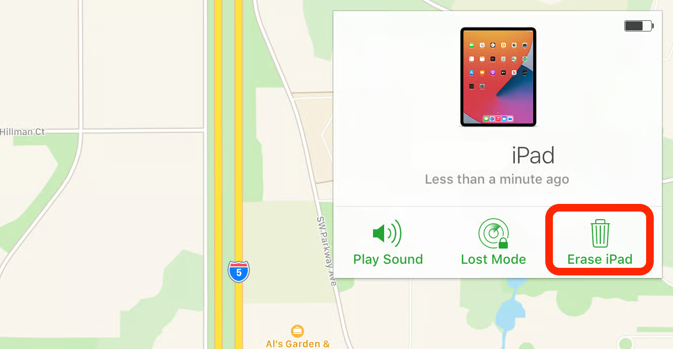 erase ipad icloud