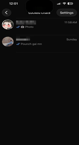 Find Chat to Unlock from List
